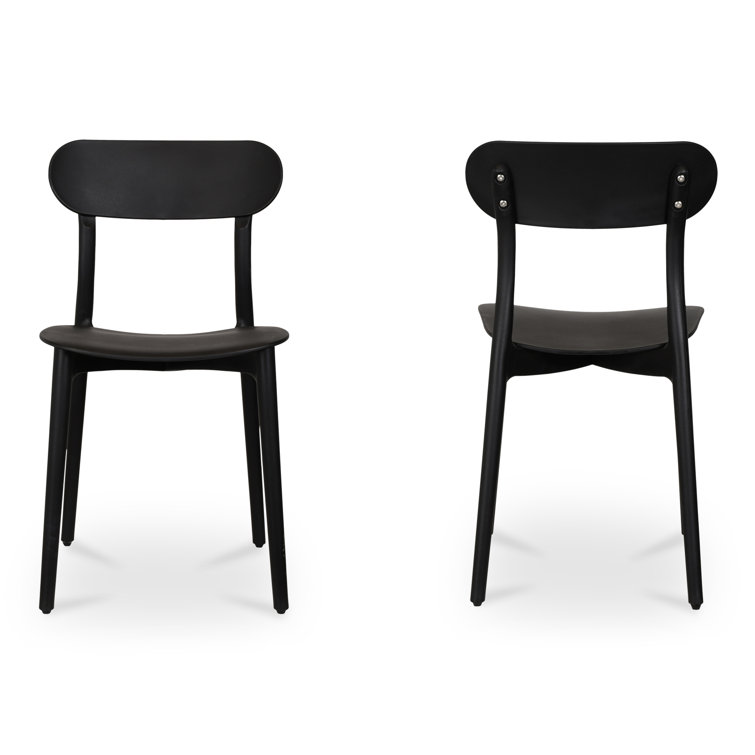 Kent Black Plastic Outdoor Dining Chairs, Set of 2