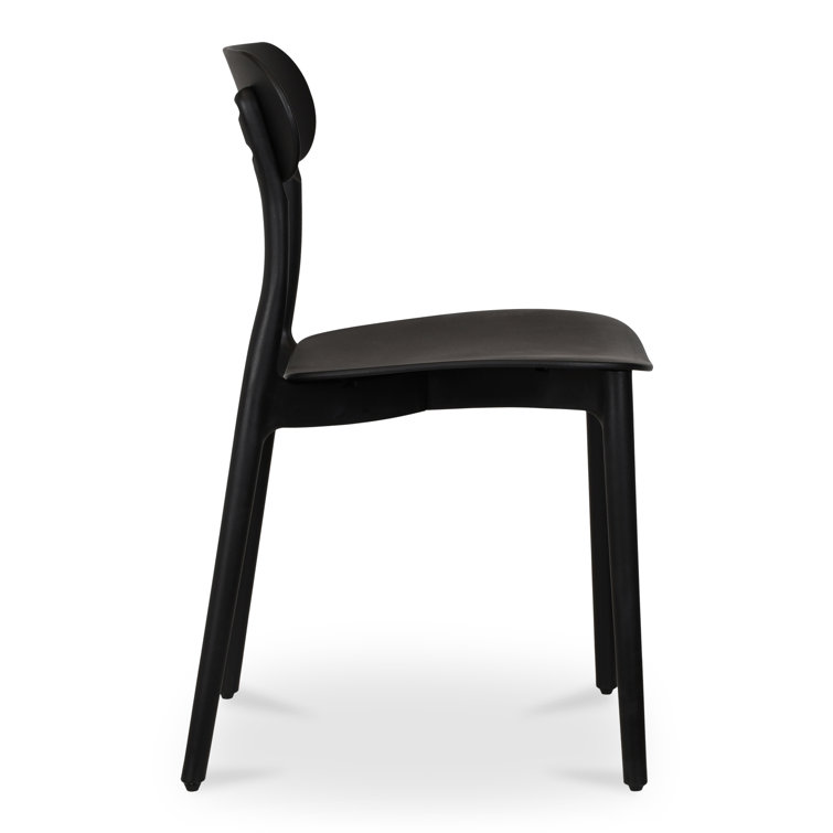 Kent Black Plastic Outdoor Dining Chairs, Set of 2