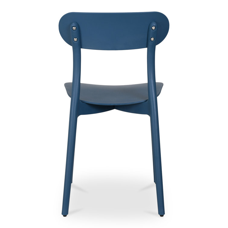 Navy Polypropylene Modern Outdoor Dining Chair Set