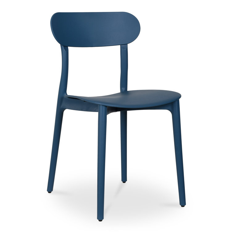 Navy Polypropylene Modern Outdoor Dining Chair Set
