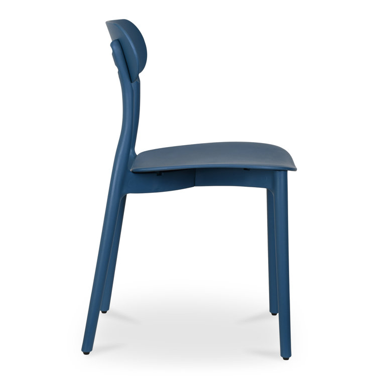 Navy Polypropylene Modern Outdoor Dining Chair Set