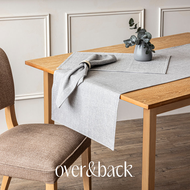 Gray Woven Chambray Cotton Placemats - Set of 4 - 14" x 20"
