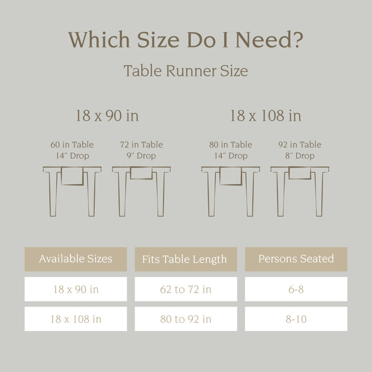 Tan 90" Long Linen Table Runner for Rustic Decor