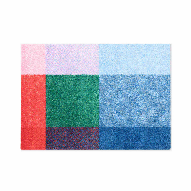 Colorful Meadow Recycled Plastic Outdoor Doormat 34 x 24 In