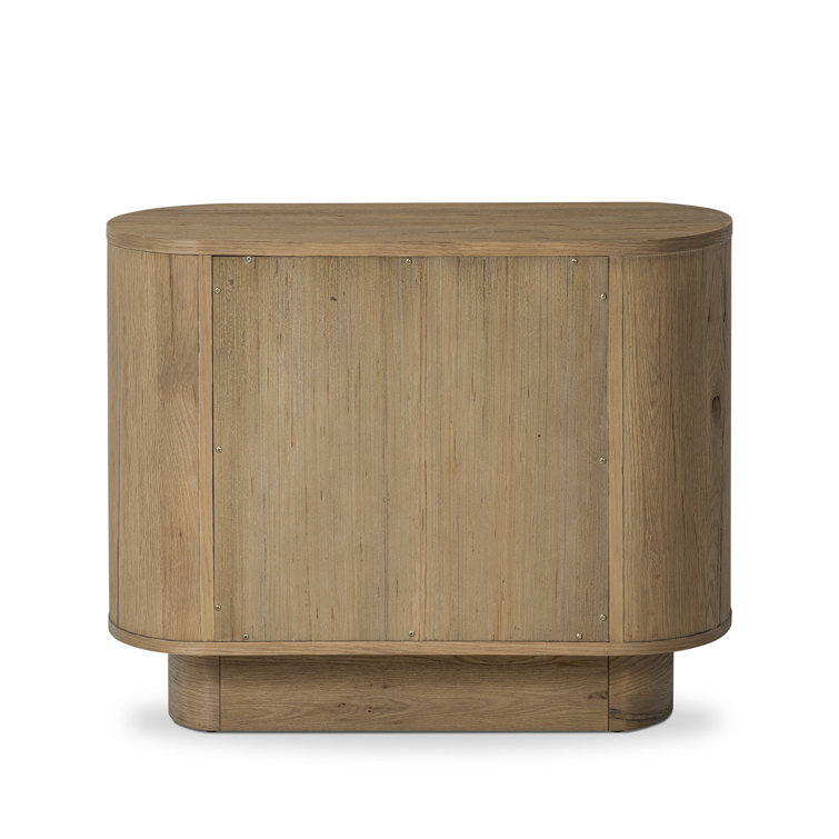 Paden Sculptural Aged Black Acacia 2-Drawer Nightstand