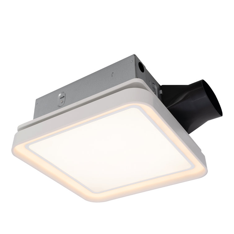Matte Black 100 CFM Bathroom Exhaust Fan with Adjustable LED Light