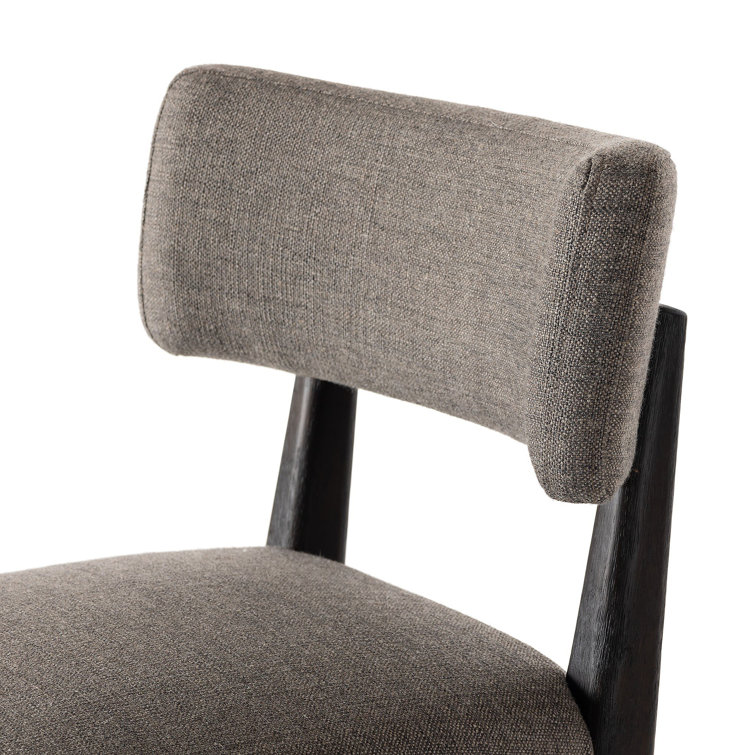 Natural Wood Swivel Counter Stool with Upholstered Seat