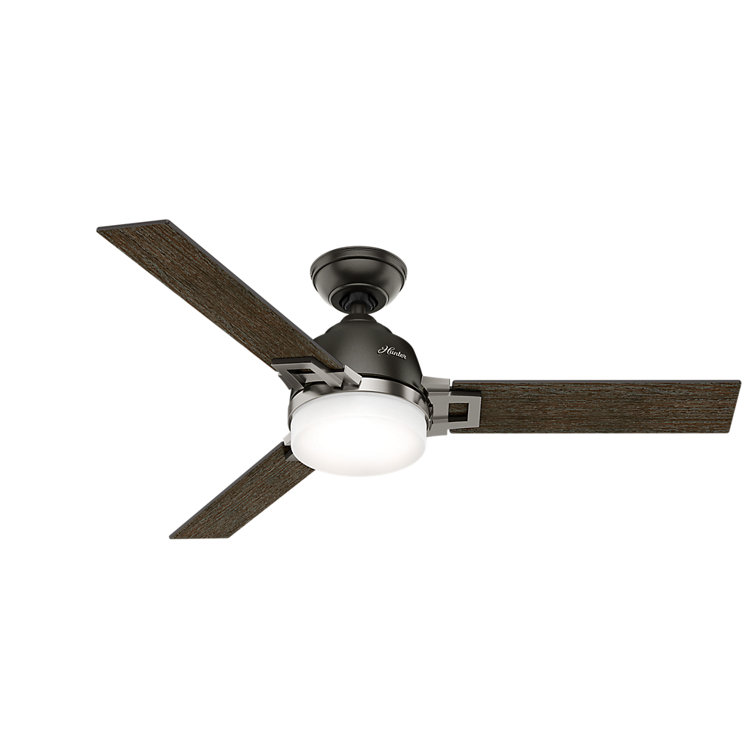 48'' Brushed Nickel 3-Blade Ceiling Fan with LED Light and Remote