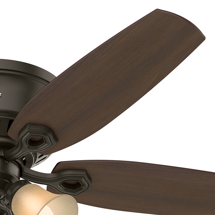Hunter Low Profile 52" Bronze Ceiling Fan with LED Light and Remote Control