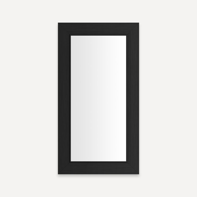 Brushed Black Framed Rectangular Medicine Cabinet with Mirror