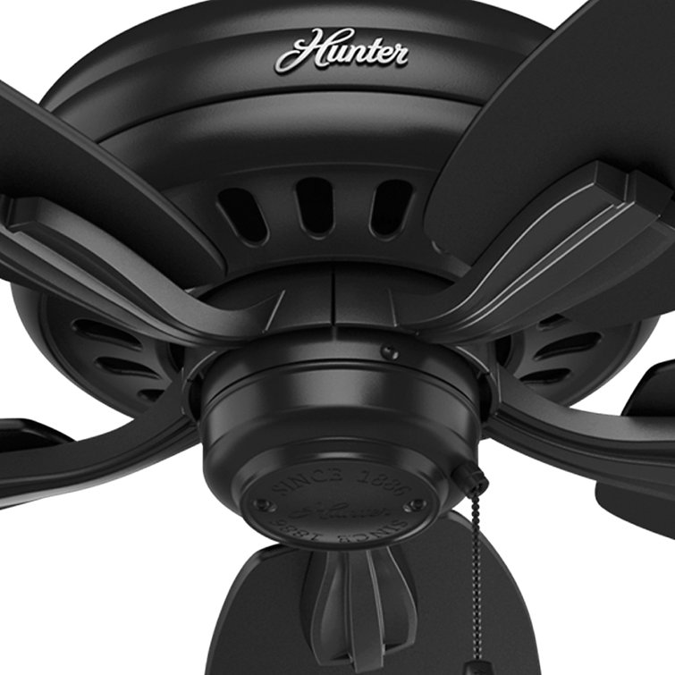 Newsome Matte Black 52" Indoor/Outdoor Ceiling Fan with Pull Chain