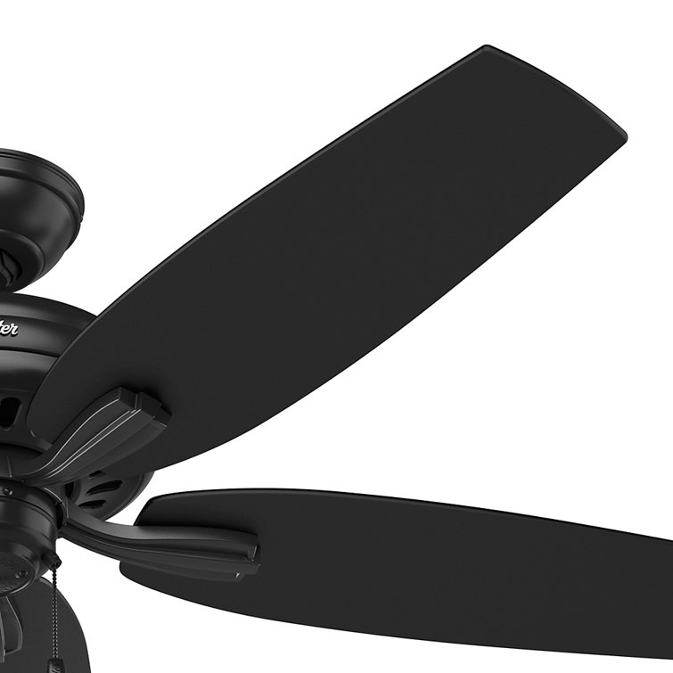 Newsome Matte Black 52" Indoor/Outdoor Ceiling Fan with Pull Chain