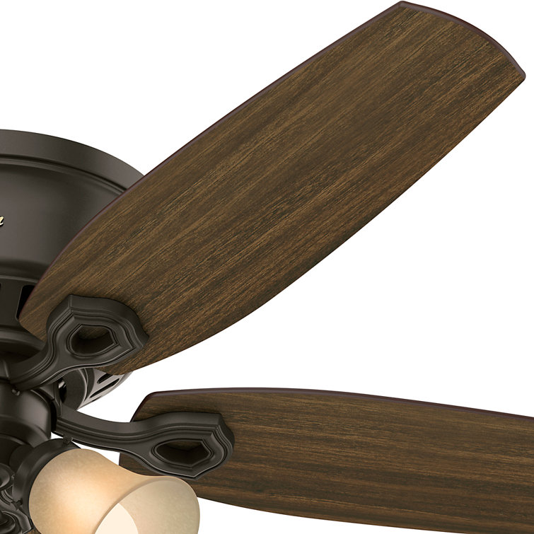 Hunter Low Profile 52" Bronze Ceiling Fan with LED Light and Remote Control