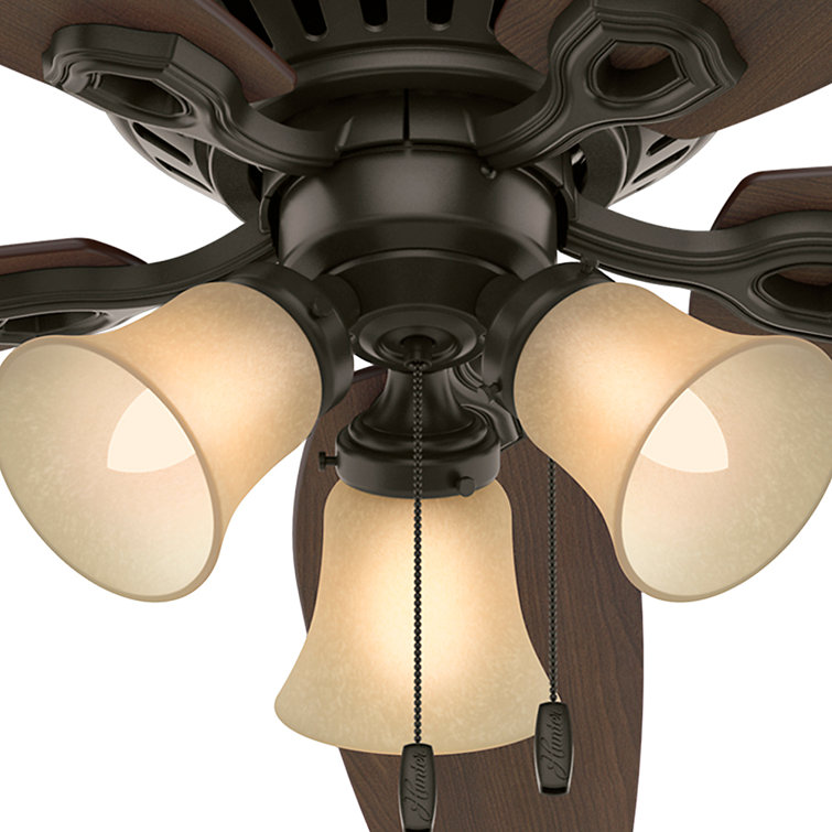 Hunter Low Profile 52" Bronze Ceiling Fan with LED Light and Remote Control