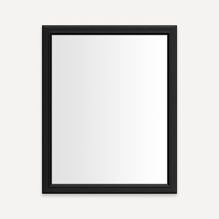 Brushed Black Framed Rectangular Medicine Cabinet with Mirror