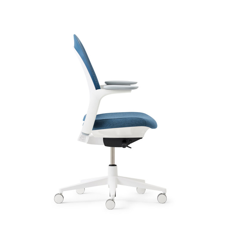 Lagoon and White Ergonomic Office Chair with Plastic Frame
