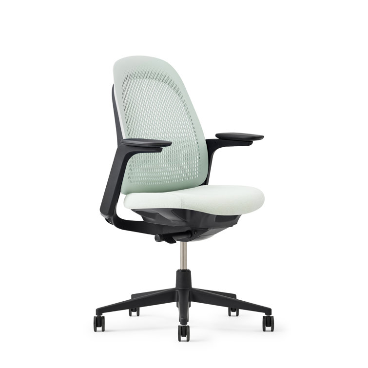 Agave and Black Ergonomic Swivel Office Chair with Plastic Frame