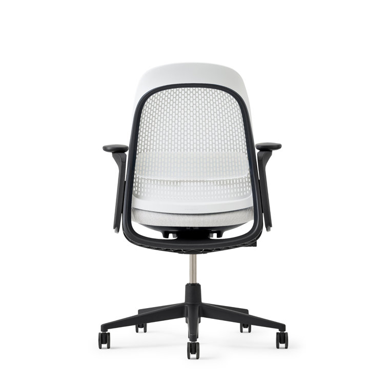 Lunar Gray and Black Ergonomic Swivel Office Chair