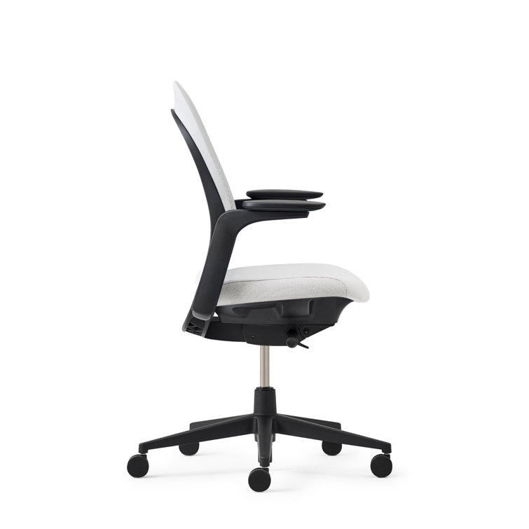 Lunar Gray and Black Ergonomic Swivel Office Chair