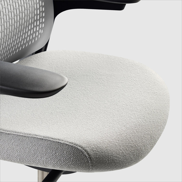 Lunar Gray and Black Ergonomic Swivel Office Chair