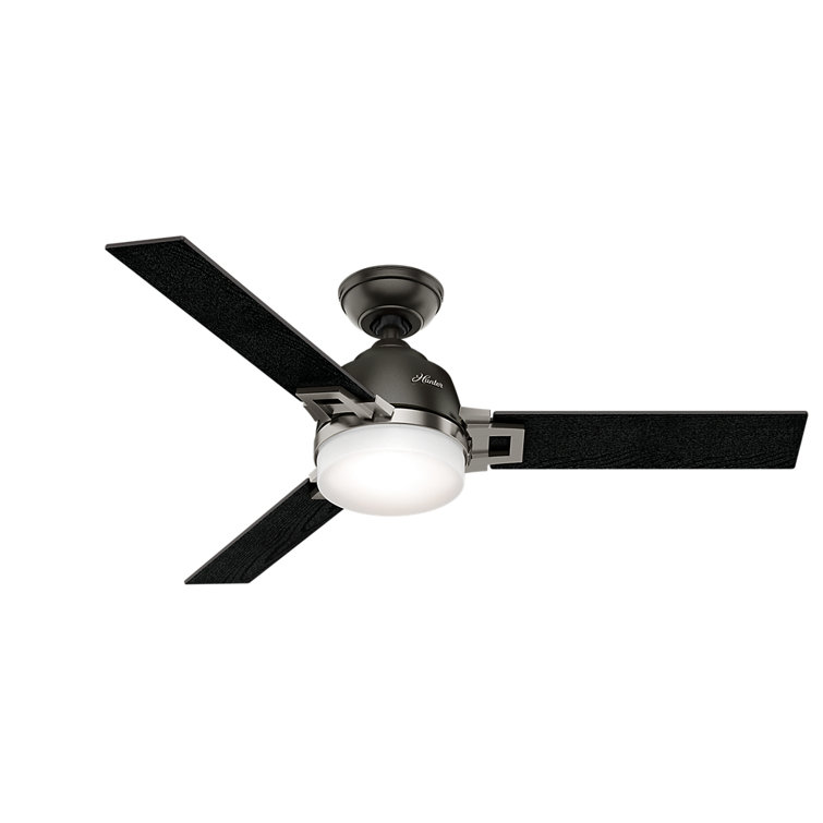 48'' Brushed Nickel 3-Blade Ceiling Fan with LED Light and Remote