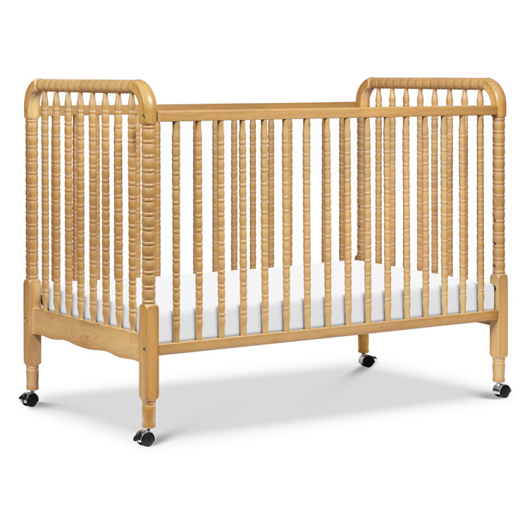 Honey Wood 3-in-1 Convertible Crib with Wheels