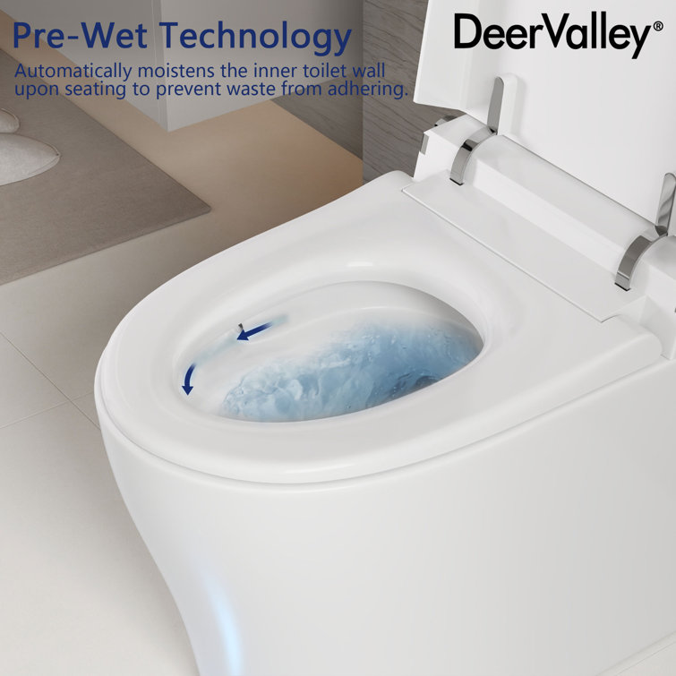 White Elongated Smart Toilet with Heated Seat and Night Light