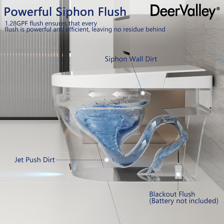 White Elongated Smart Toilet with Heated Seat and Night Light