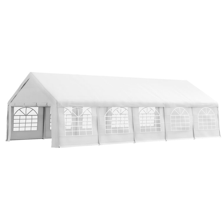 Outsunny White 16' x 32' Heavy Duty Party Tent with Removable Sidewalls