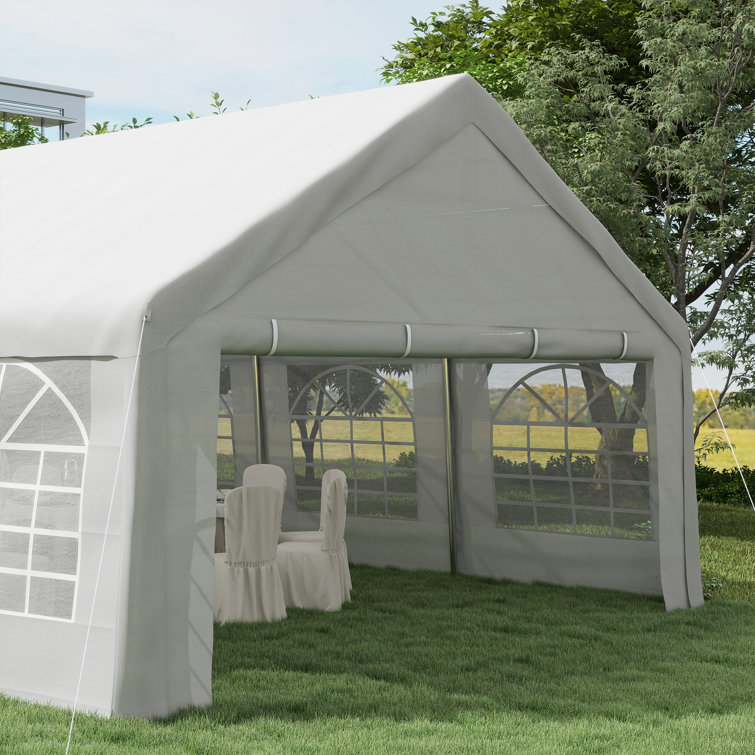 Outsunny White 16' x 32' Heavy Duty Party Tent with Removable Sidewalls