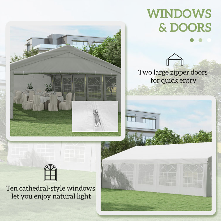 White Heavy Duty Outdoor Party Tent with Removable Sidewalls