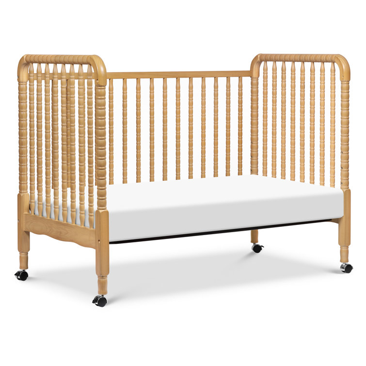 Honey Wood 3-in-1 Convertible Crib with Wheels