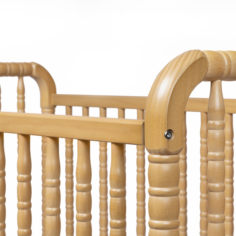 Honey Wood 3-in-1 Convertible Crib with Wheels