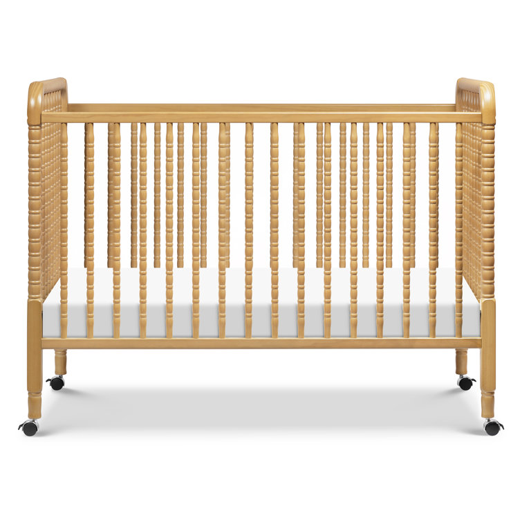 Honey Wood 3-in-1 Convertible Crib with Wheels