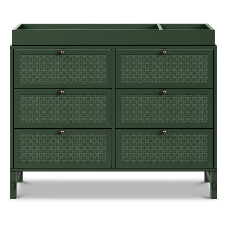 Forest Green Painted 6-Drawer Nursery Dresser