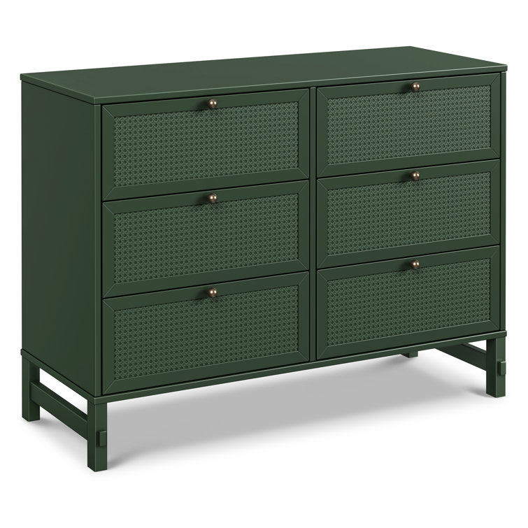 Forest Green Painted 6-Drawer Nursery Dresser