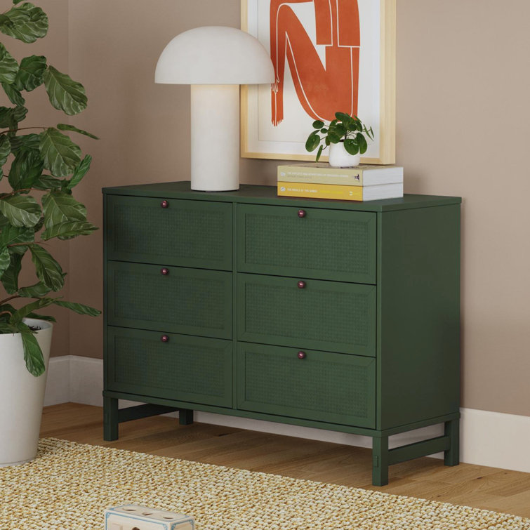 Forest Green Painted 6-Drawer Nursery Dresser