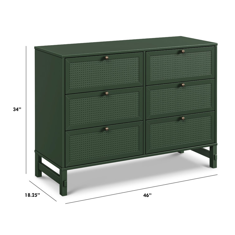 Forest Green Painted 6-Drawer Nursery Dresser