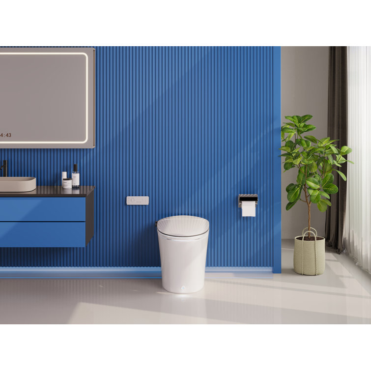 Elongated White High Efficiency Smart Bidet Toilet with Heated Seat