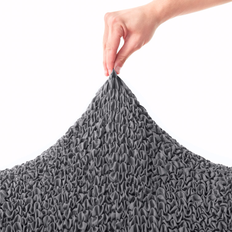 Dark Gray Stretchable Microfiber L-Shape Sofa Cover