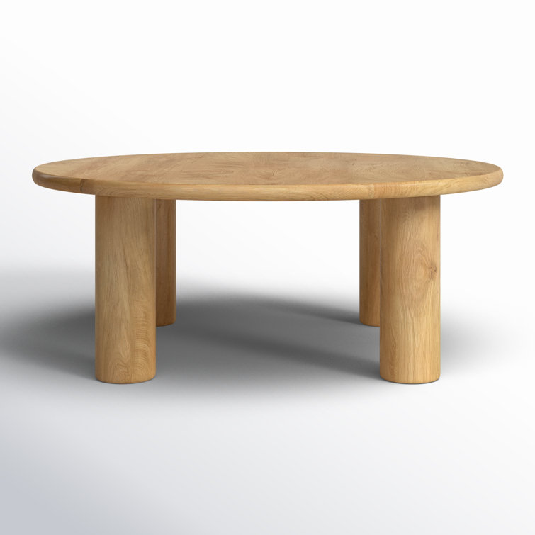 Round Natural Oak Kiln-Dried Wood Coffee Table