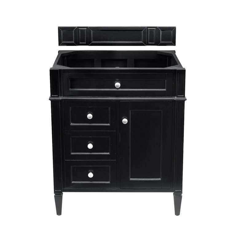 Brittany 30" Black Onyx Poplar Bathroom Vanity with Quartz Top