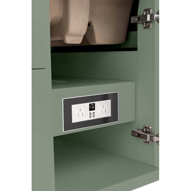 Smokey Celadon 72" Double Vanity with Solid Wood and Veneer