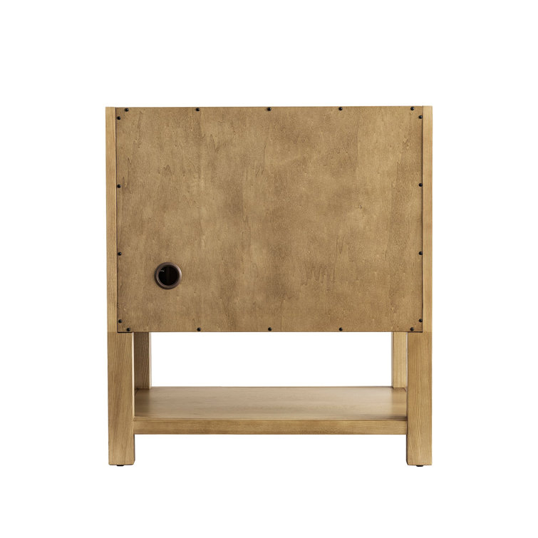 Light Natural Oak 30" Single Bathroom Vanity with Solid Surface Top