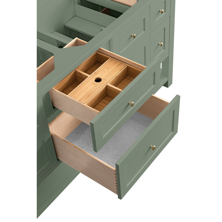 Smokey Celadon 72" Double Vanity with Solid Wood and Veneer