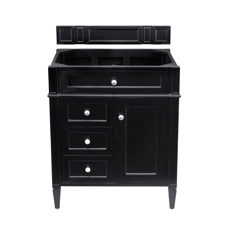 Brittany 30" Black Onyx Poplar Bathroom Vanity with Quartz Top