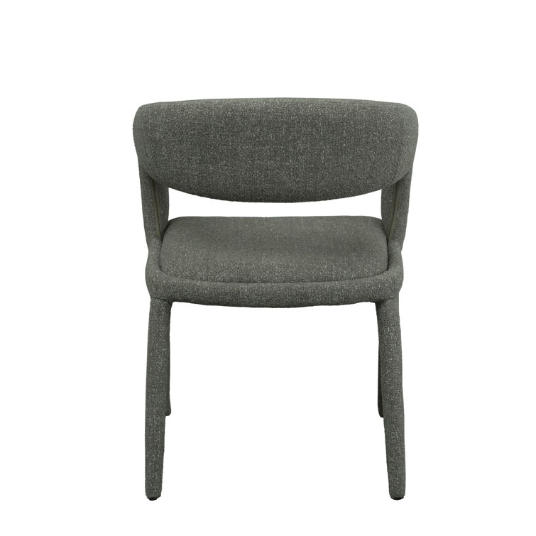 Gray Upholstered Modern Arm Chair with Iron Legs
