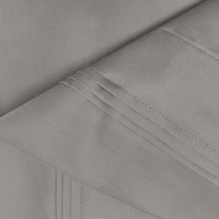 Full Gray Egyptian Cotton Deep Pocket Sateen Sheet Set