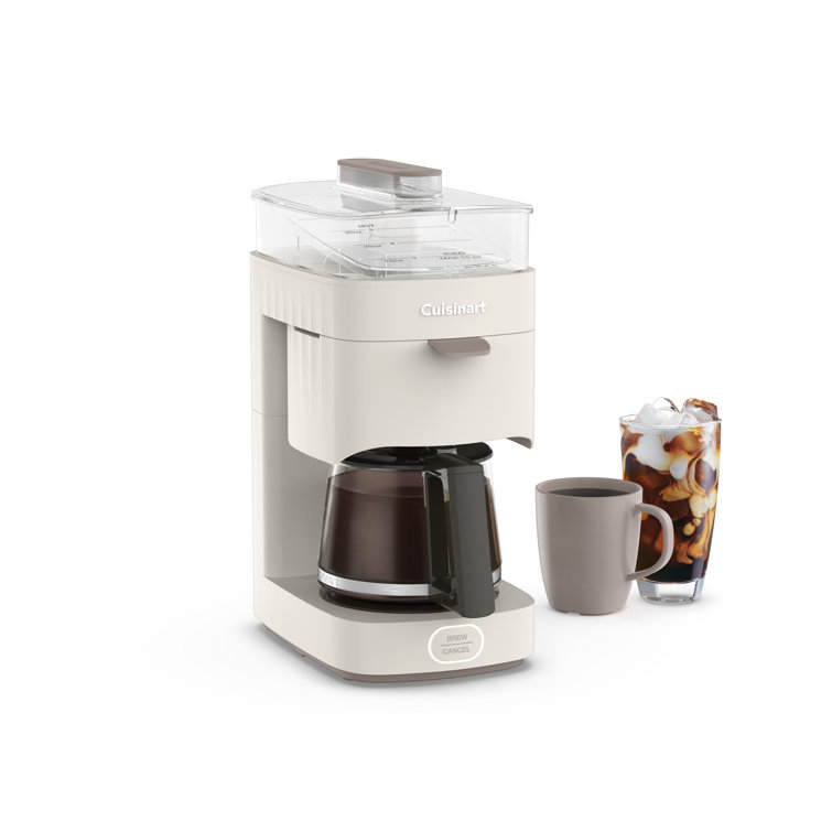 Off-White 5-Cup Compact Drip Coffee Maker with Glass Carafe