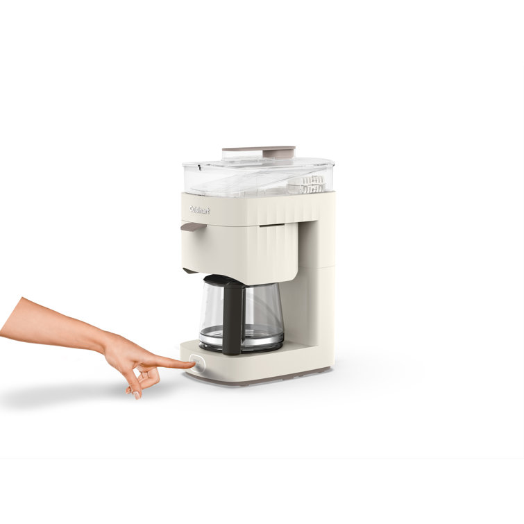 Off-White 5-Cup Compact Drip Coffee Maker with Glass Carafe